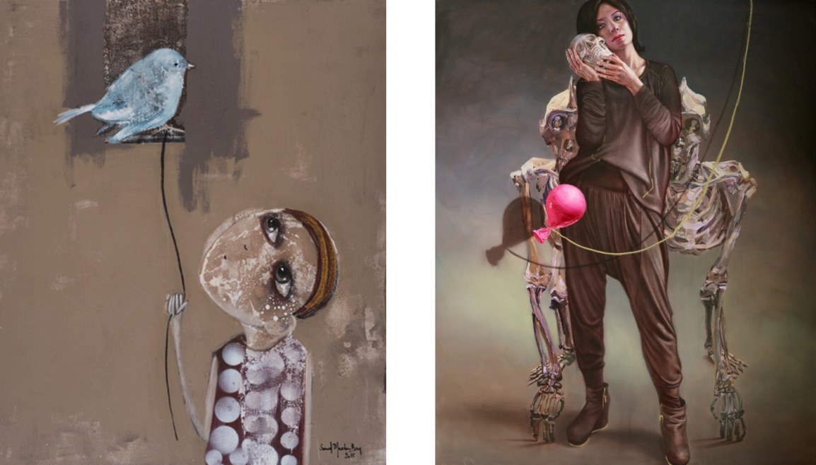 (1) Artwork by Souad Mardam Bey - (2) Artwork by Sara Shamma